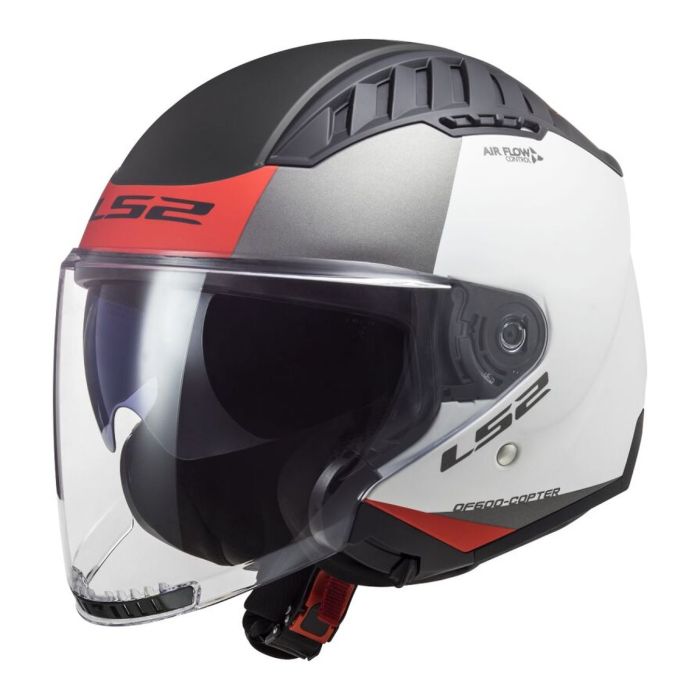 Casco Ls2 Of600 Copter Ii 06 Con Sunvisor Urbane M.white Red