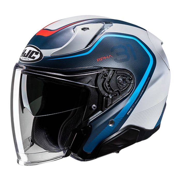 Casco Jet Hjc Rpha31 Kouv White Blue Red