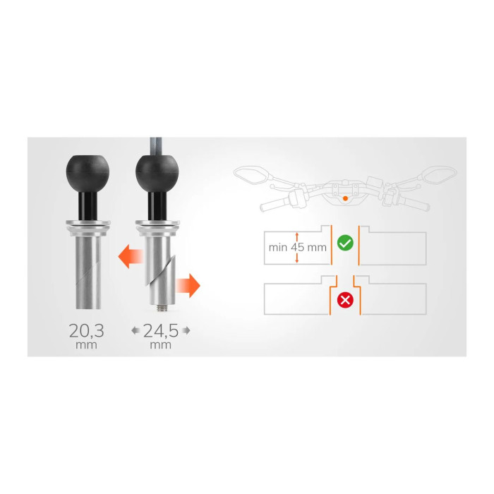 Optiline fissaggio A Canotto Di Sterzo 20.3-24.5mm Per Opticase