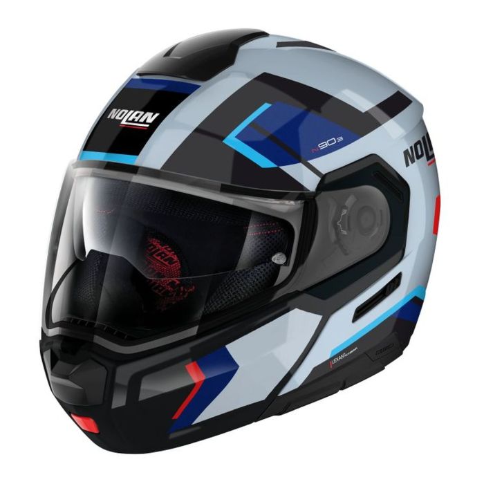 Casco Nolan N90-3 06 Lighthouse N-com Zephyr White Blue