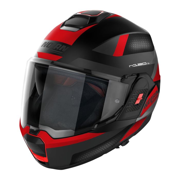 Casco Nolan N120-1 Subway N-com Flat Black Red