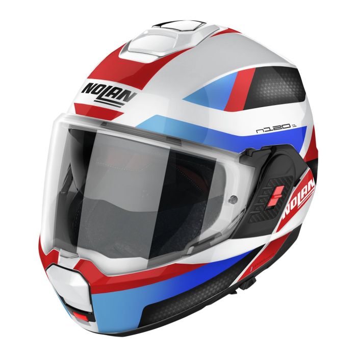 Casco Nolan N120-1 Subway N-com Metal White Blue Red