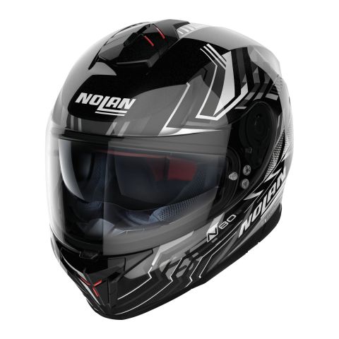 Casco Nolan N80-8 Turbolence N-com Glossy Black White