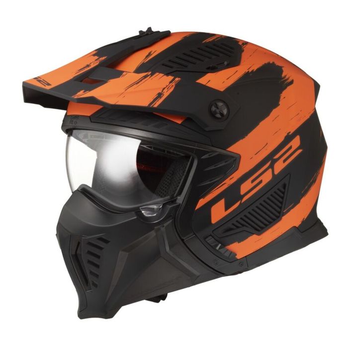 Casco Ls2 Of606 Drifter Mud 06 Matt Black / Orange