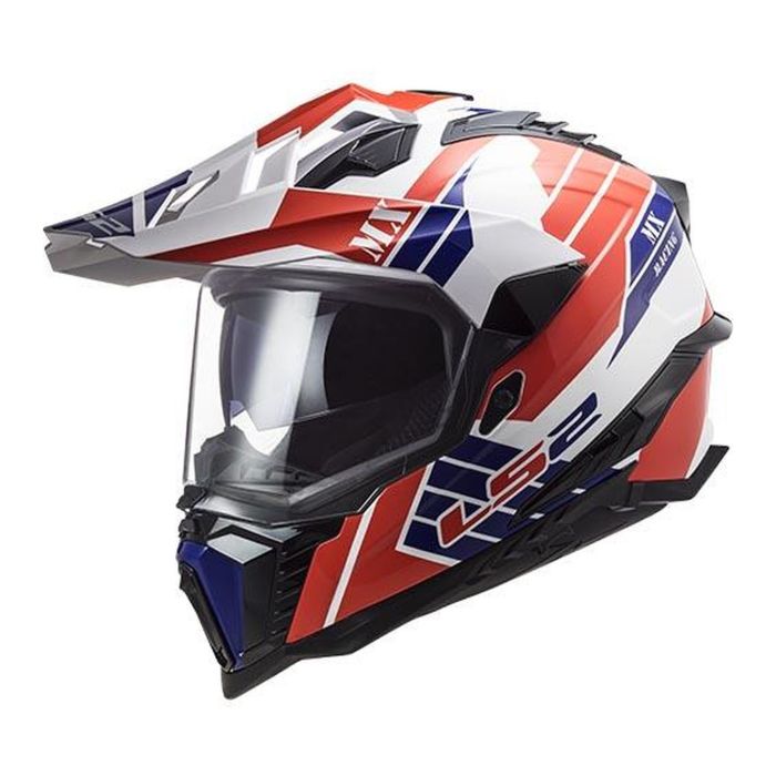 Casco Ls2 Mx701 Explorer Atlantis G.white 06 Red / Blue