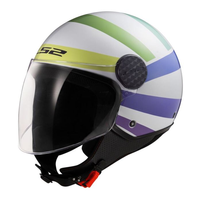 Casco Ls2 Of558 Sphere Lux Ii Swirl 06 Gl.white / Rainbow