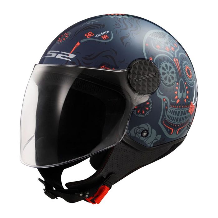 Casco Ls2 Of558 Sphere Lux Ii Maxca Cobalt 06 Orange