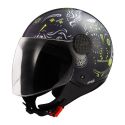 Casco Ls2 Of558 Sphere Lux Ii Maxca Cobalt 06 Black / H-v / Yellow