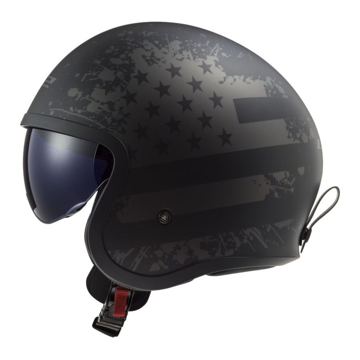 Casco Ls2 Of599 Spitfire Ii 06 Matt Black / Flag