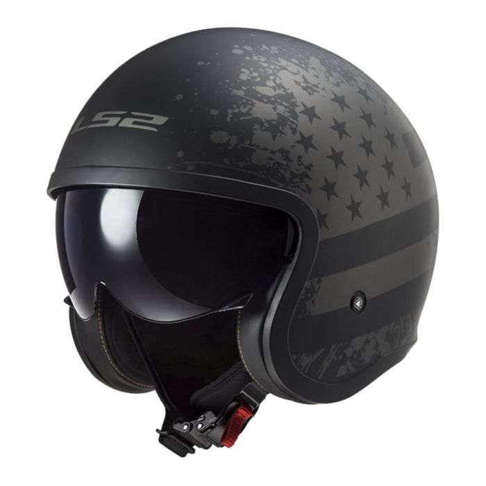 Casco Ls2 Of599 Spitfire Ii 06 Matt Black / Flag