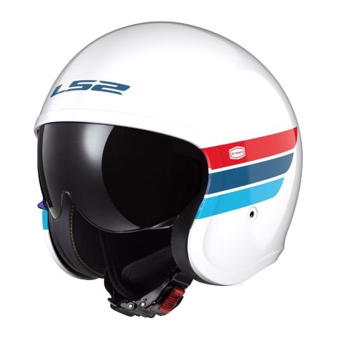 Casco Ls2 Of599 Spitfire Ii Retro 06 White / Blue / Red