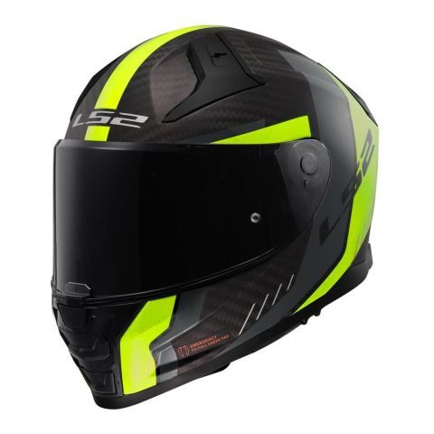 Casco Integrale Ls2 Vector II Carbon Grid 06 Matt H-v / Yellow