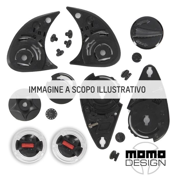 Placche Metallo Casco Momo Fgtr Black/silver