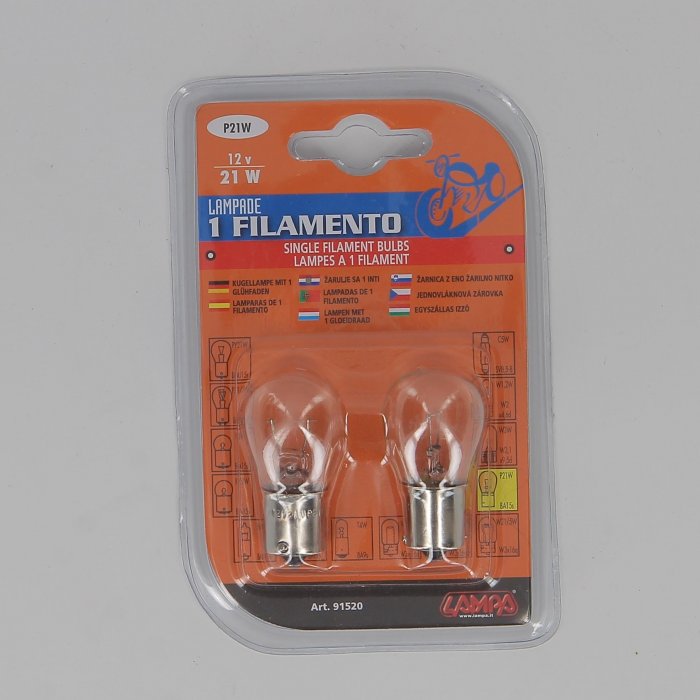 la91520-0000.jpg| COPPIA LAMPADINE LAMPA 1 FILAMENTO 21W BA15S