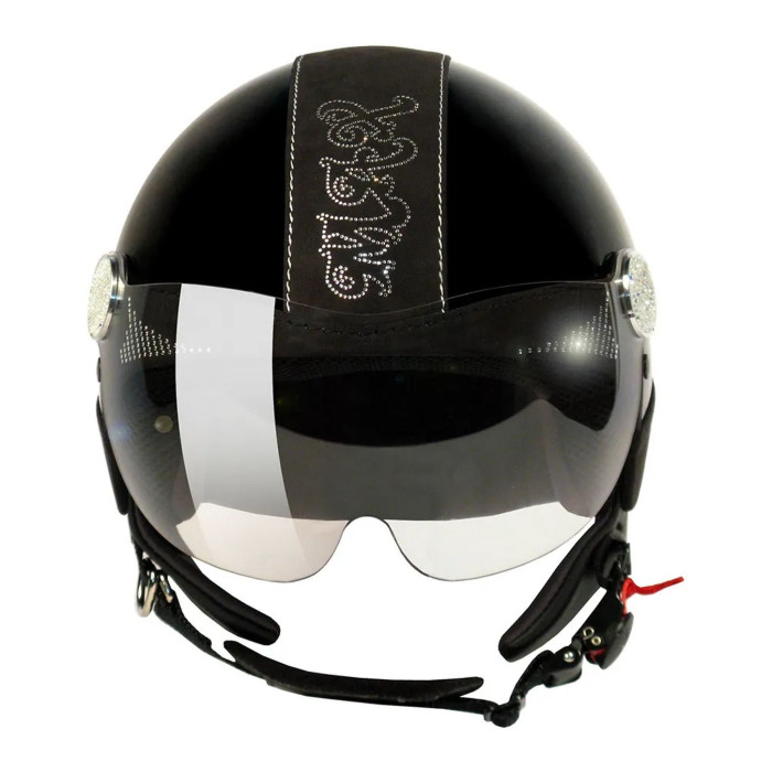 Casco New Max Posh Con Swarovski Nero Opaco Nero