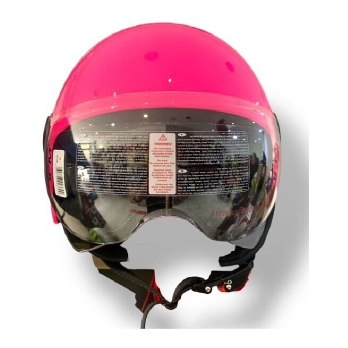Casco Jfm Demi Jet Monocolore Rosa Lucido