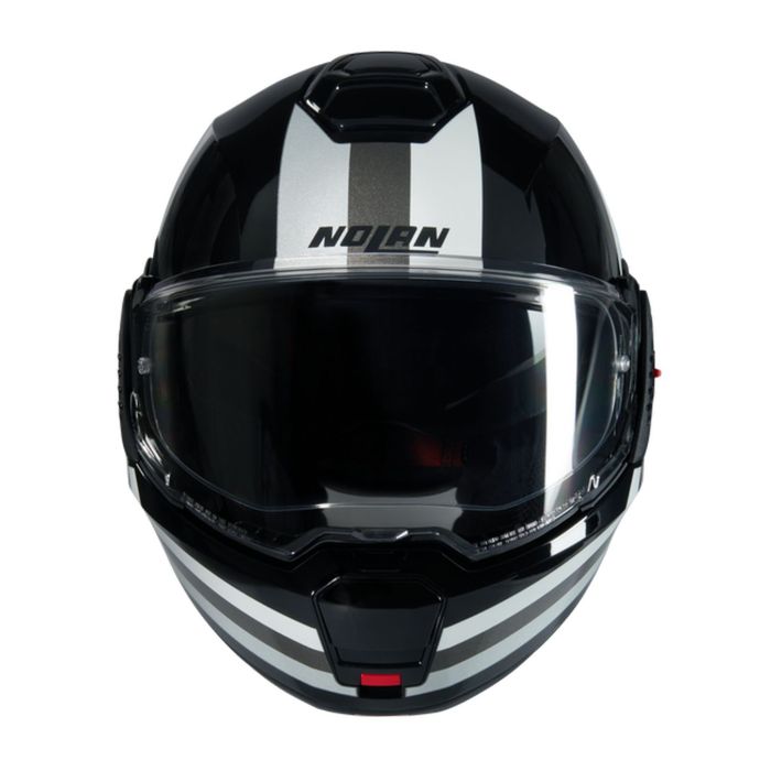 Casco Nolan N120-1 Lineo Nero Bianco Argento