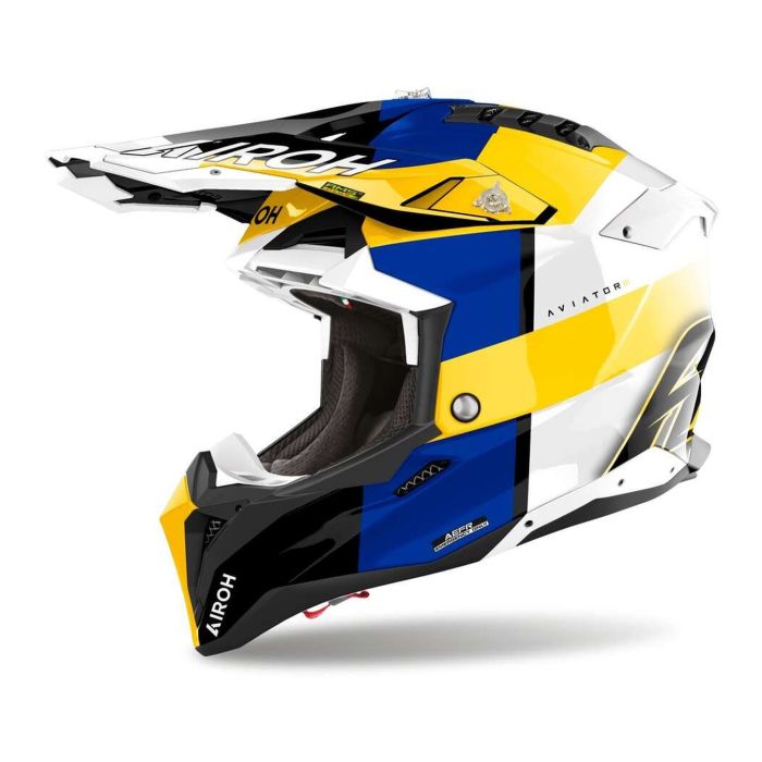 Casco Airoh Aviator 3 Monarch Blue/yellow Gloss