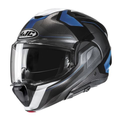 Casco Modulare Hjc F100 Bios Mc2 Grigio Blu Nero