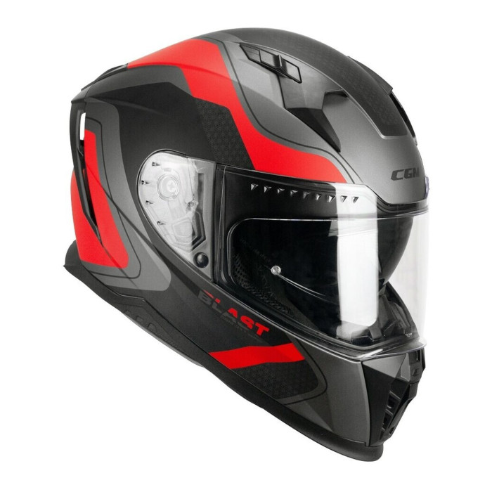 Casco Integrale Cgm 311r Blast Race Antracite Rosso Opac