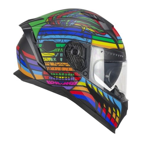 Casco Integrale Cgm 311x Blast Skull Nero Blu Rosso Opaco