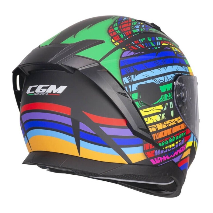 Casco Integrale Cgm 311x Blast Skull Nero Blu Rosso Opaco