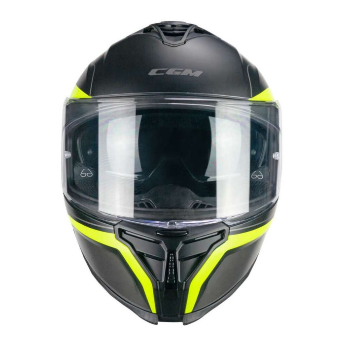Casco Integrale Cgm 363x Shot Run Nero Giallo Fluo Opa