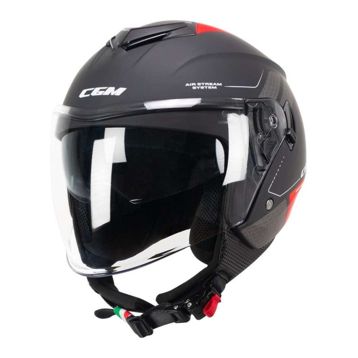 Casco Cgm 126g Iper City Nero Rosso Opaco