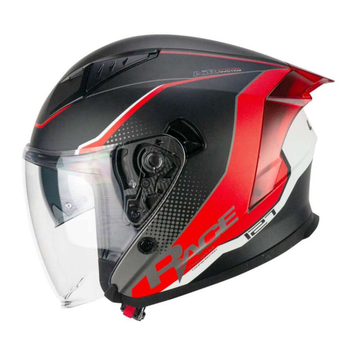 Casco Cgm 127g Deep Race Grafite Rosso Opaco