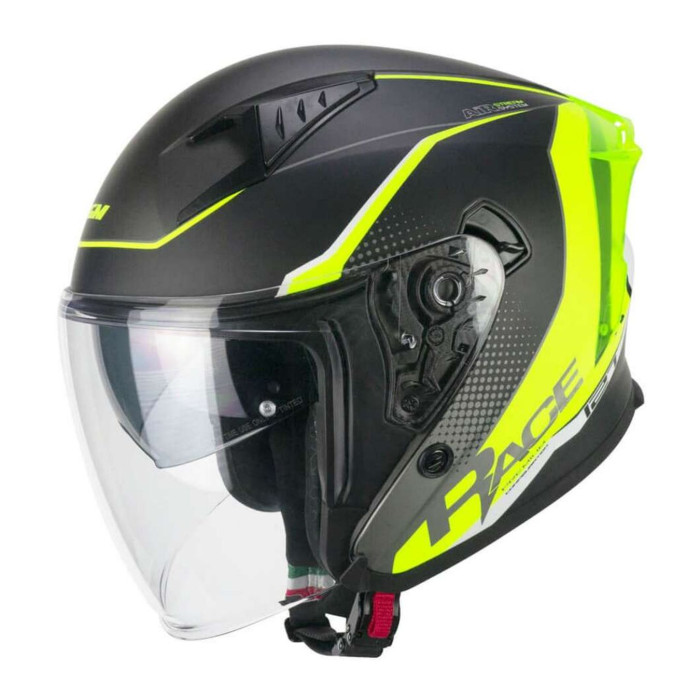 Casco Cgm 127g Deep Race Grafite Giallo Fluo