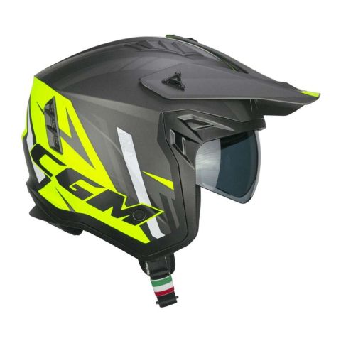 Casco Cgm 155x Rush Sprint Grafite Giallo Fluo