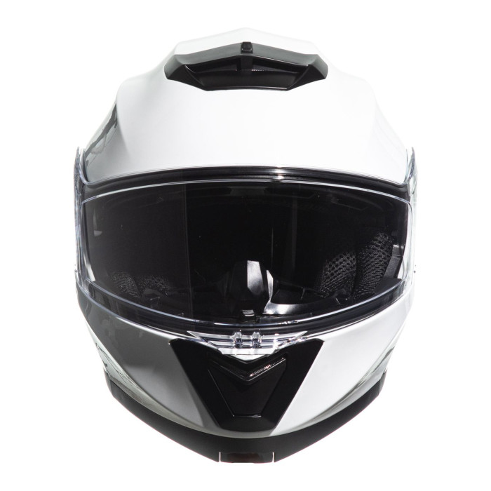 Casco Jfm Flip-up Apribile Doppia Visiera Bianco Lucido