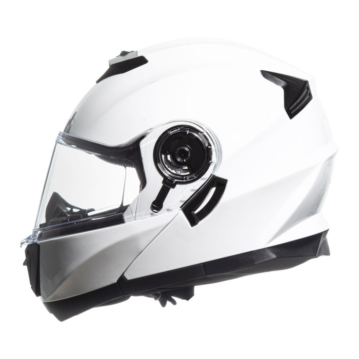Casco Jfm Flip-up Apribile Doppia Visiera Bianco Lucido