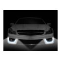 Ep-stripDrl 2x50cm 24led Fondo Nero,led Bianchi, 12v Proiezione Latera