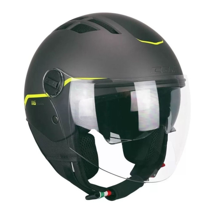 Casco Estivo Cgm 116a Air Mono Grafite Giallo Fluo