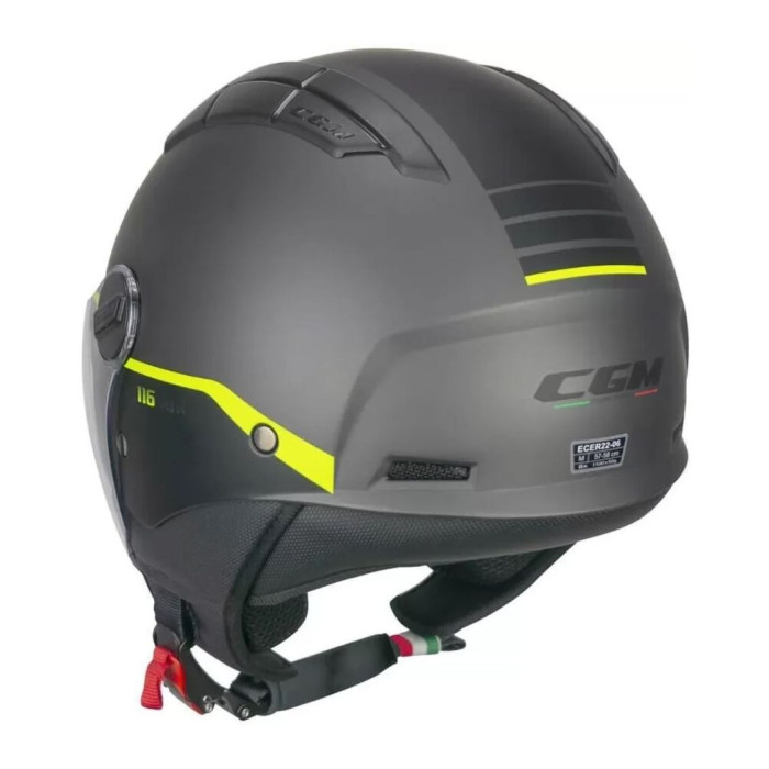 Casco Estivo Cgm 116a Air Mono Grafite Giallo Fluo