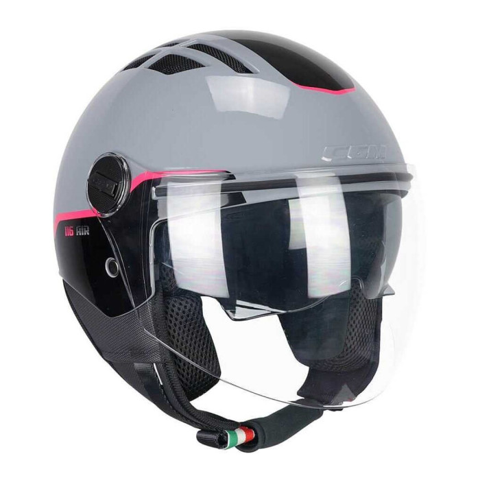 Casco Estivo Cgm 116a Air Mono Grigio Fucsia Fluo