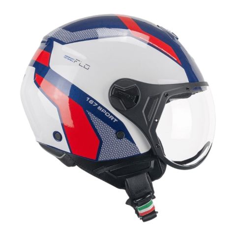 Casco Cgm 167d Flo Sport Visiera Sagomata Blu Bianco Rosso