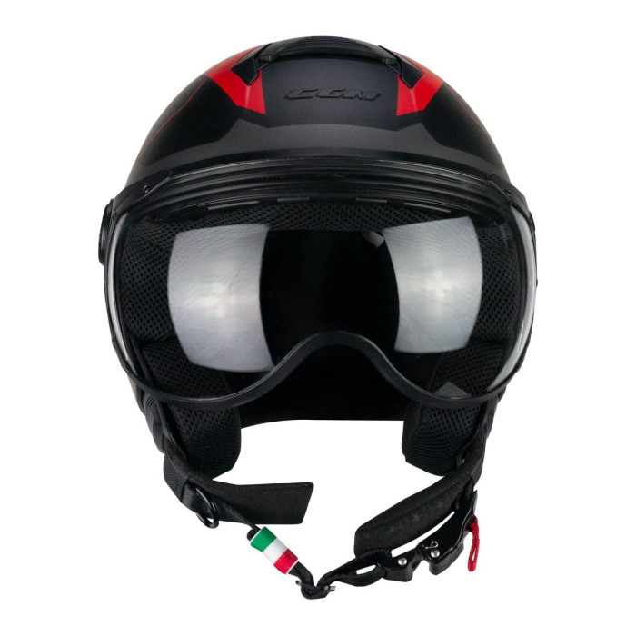 Casco Cgm 167k Flo City Visiera Sagomata Nero Rosso Opaco