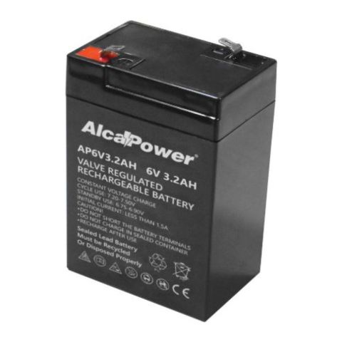 Batteria Al Piombo Ricaricabile AGM Per Servizi 6v 3,2 Ah-(mm) 33x66x