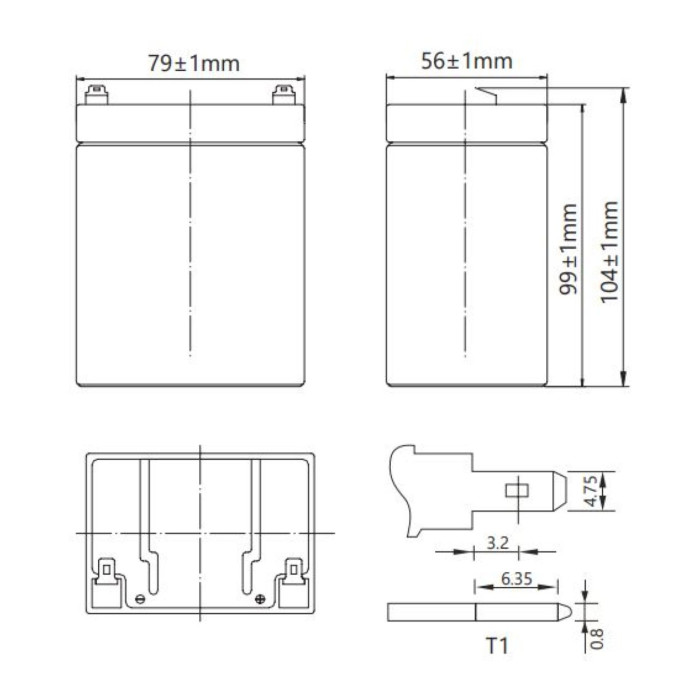 Batteria Al Piombo Ricaricabile AGM Per Servizi 12v 2,9ah