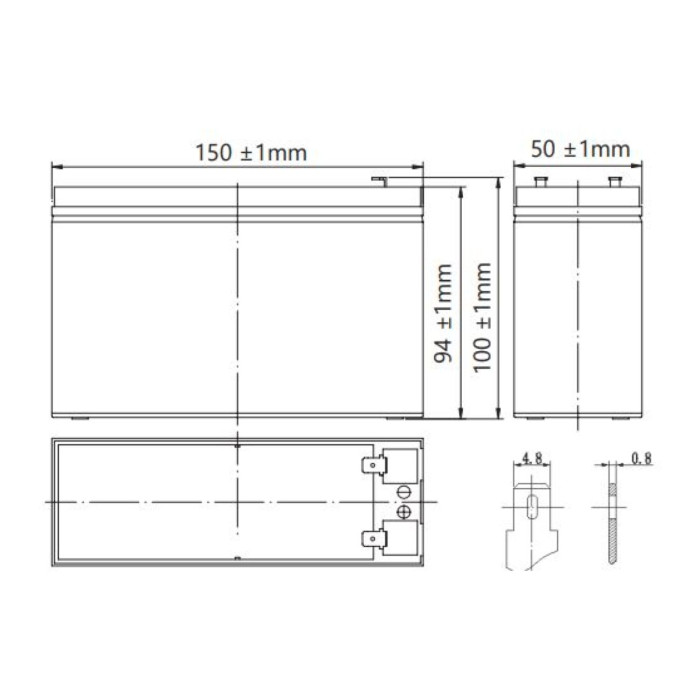 Batteria Al Piombo Ricaricabile AGM Per Servizi 12v 6ah