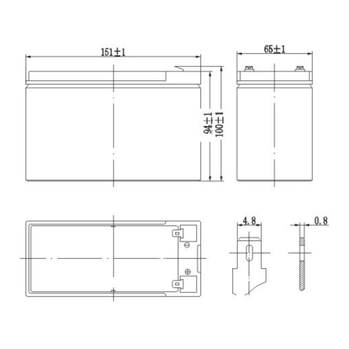 Batteria Al Piombo Ricaricabile AGM Per Servizi 12v 10ah - T1