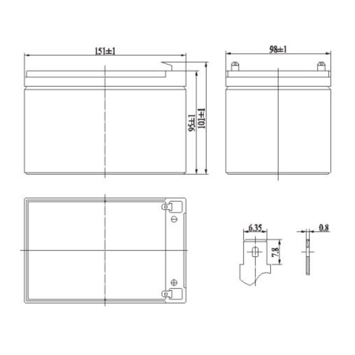 Batteria Al Piombo Ricaricabile AGM Per Servizi 12v 12ah