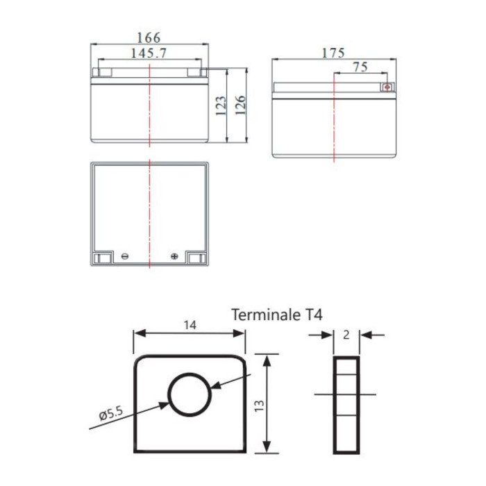 Batteria Al Piombo Ricaricabile AGM CICLICA Per Servizi 12v 26ah