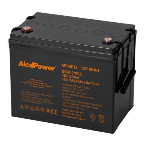 Batteria Al Piombo Ricaricabile AGM CICLICA Per Servizi 12v 80ah