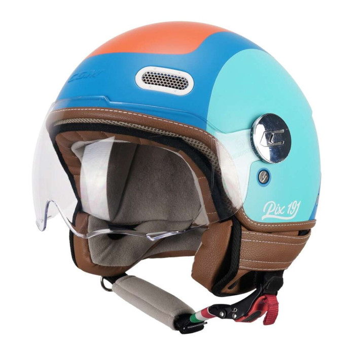 Casco Cgm 191g Pix Sprint Visiera Sagomata Celeste Arancione Op