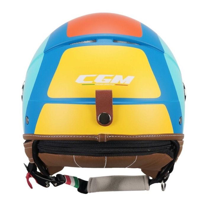 Casco Cgm 191g Pix Sprint Visiera Sagomata Celeste Arancione Op