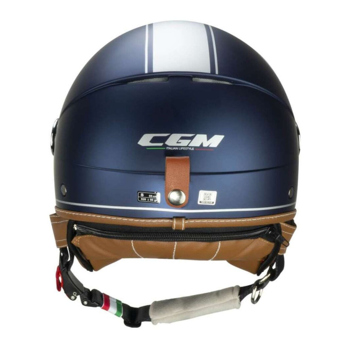 Casco Cgm 191v Pix Vintage Visiera Sagomata Blu Argento Satinato