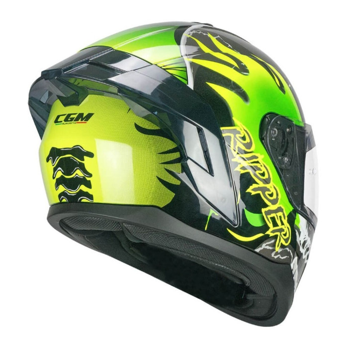 Casco Integrale Cgm 330r Riot Ripper Nero Verde Giallo Fl